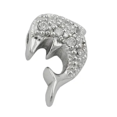 Produktbild von Anhänger145x10mm Delfin Zirkonia Silber 925 silber 14,5x10mm