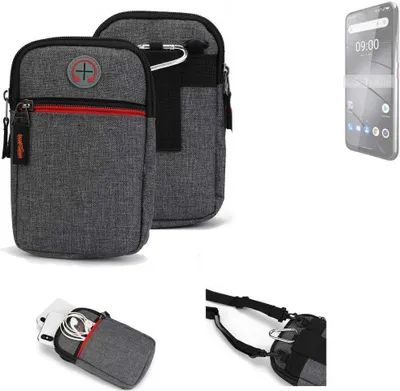 Produktbild von K-S-Trade Holster Gürteltasche kompatibel mit Gigaset GS5 Pro SE Handy Tasche Schutz Hülle grau Zusatzfächer 1x