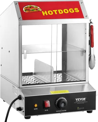 Produktbild von Gewerblicher Hotdog-Dampfgarer 2-stufiger elektrischer Brötchenwärmer 27 l Schiebetüren