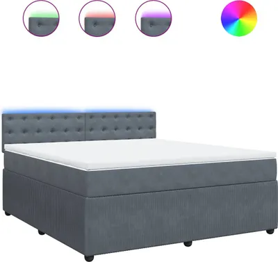 Obrázek produktu pro vidaXL Postel Boxspring s matrací Dark Grey 180x200 cm Velvet