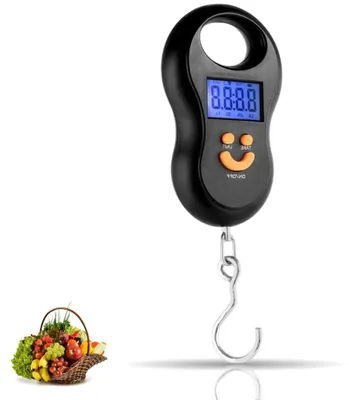 Immagine prodotto di Bilancia digitale per bagagli - Bilancia da viaggio - Per pesare i bagagli - Funzioni di tara e blocco - Capacità: 40 kg - Colore: nero