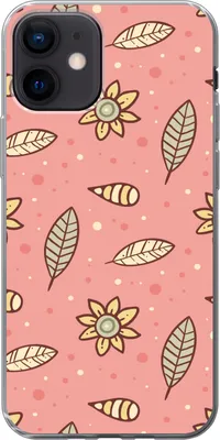 Produktbild von MuchoWow® Handyhülle Schutzhülle Hülle für Telefoonhoesje iPhone 12 Muster - Blumen - Blätter - Mädchen - Kinder - Kinder Silikon Softcase Handy Hülle - Schutzhülle