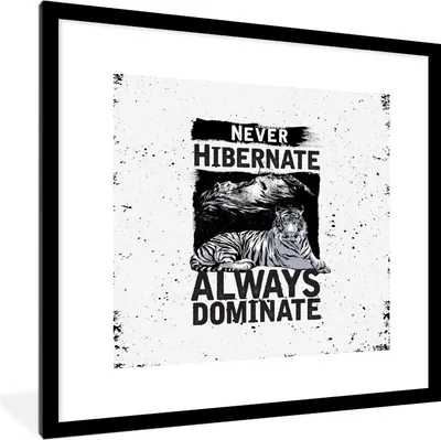 Produktbild von MuchoWow® MuchoWow® Gerahmtes Poster Jahrgang - Tiger - Design 40x40 cm - Poster mit zchwarzem Bilderrahmen - Poster - Plakat im Rahmen