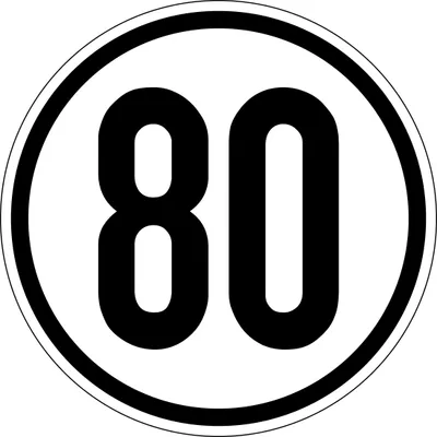 Produktbild von Geschwindigkeitsaufkleber Foliem Aufkleber km/h Geschwindigkeitsschild Ø20 cm 80 km/h