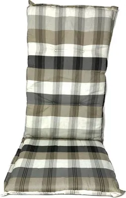 Produktbild von Madison Tuinstoelkussen hohe Rückenlehne 50x123 cm Block taupe, wasserabweisend, 7 cm dick, 50% Baumwolle, 50% Polyester