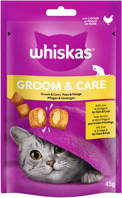 Produktbild von Whiskas Groom&Care Huhn 3x45g