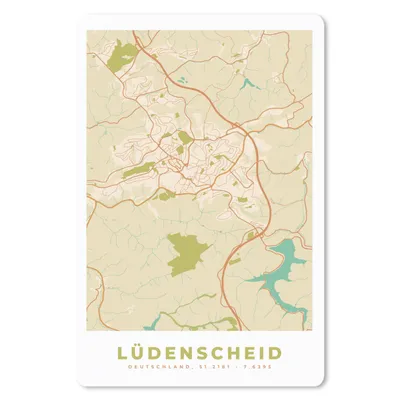 Produktbild von MuchoWow® Mauspad Mousepad Karte - Ludenscheid - Karte - Vintage - Stadtplan 18x27 cm - Mousepads - Maus Mat - Pad - Mausunterlage