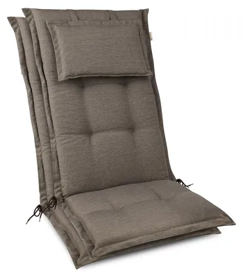 Produktbild von Beautissu 2x Premium Hochlehnerauflage 120x50x7cm, Taupe