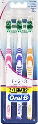 Immagine prodotto di Oral-B 1-2-3 Classic, spazzolino, medio, 2+1 pezzi