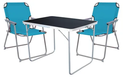 Image de set de camping 3 pièces table de camping + 2 chaises de camping chaise pliante