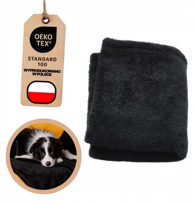 Produktbild von Mimiko Pets Plüschdecke für Hunde, Sehr groß, Schwarz, 160x100cm