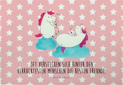 Produktbild von Mr. & Mrs. Panda Schneidebrett Einhorn Sekt - Rot Pastell - Geschenk, Glas, Unicorn, Mädelsabend, Frühstücksbrett, schneidbrett, Einhörner, Schneideplatte, Freundin