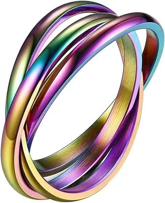 Productafbeelding van Anti-stressring voor dames - Roestvrij staal - Angstverlichtende ring - Draairing - Fidget spinner - Stapelbaar