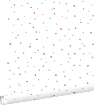 Zdjęcie produktu dla ESTAhome Tapeta kropki różowym,miętowej zieleniIszaro-niebieskim 53 cm x 10.05 m