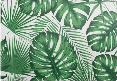 Produktbild von Tropische Blätter – Bodenschutzmatte – Stuhlunterlage 100x100 cm – Rutschfest – Hartbodenmatte