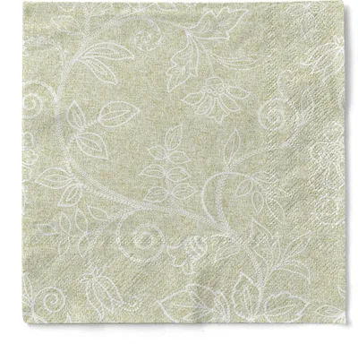 Produktbild von Tissue Serviette Darlyn in Oliv, 3-lagig, 40 x 40 cm, 100 Stück - Mank - Ornamente