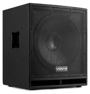 Imagen del producto de Subwoofer activo de 15 pulgadas - Amplificador de 800 vatios - Conexiones XLR y RCA
