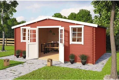 Produktbild von Gartenhaus Outdoor Life Wels 5 inkl. Fußboden 548,8 x 420 cm schwedischrot
