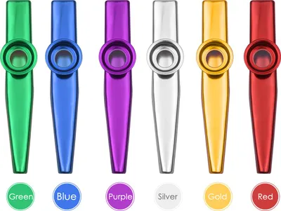 Produktbild von 6 Stück Aluminiumlegierung Kazoo Musikinstrument für Kinder Erwachsene Anfänger