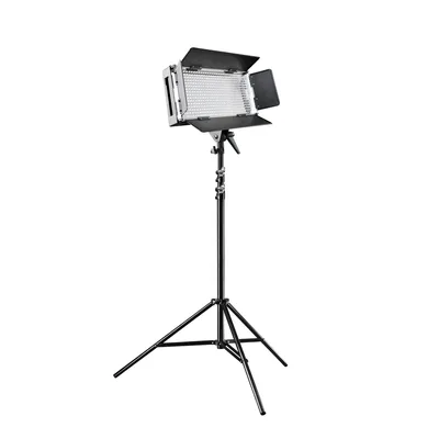 Zdjęcie produktu dla Lampa powierzchniowa Walimex pro LED 500 ze statywem, ściemnialna lampa powierzchniowa z wyświetlaczem LCD i ekranem dotykowym, lampa wideo z czterema osłonami, statyw lampy z amortyzatorem