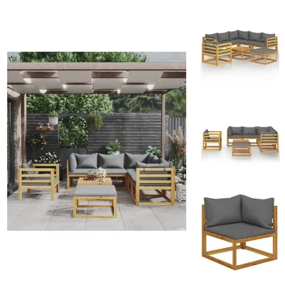 Produktbild von vidaXL 8-tlg. Garten-Lounge-Set mit Auflagen Massivholz Akazie -  Gartenmöbel-Sets