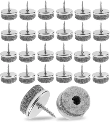 Produktbild von 30 Stück Filzgleiter mit Schrauben Ø 20 mm | Nagel-Filzgleiter für Stühle und Möbelbeine zum Schutz des Bodens