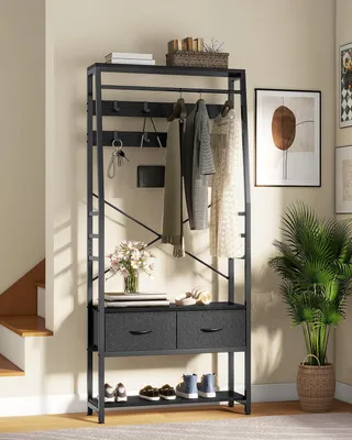 Image de Étagère de rangement YITAHOME avec armoire à chaussures, meuble d'entrée autoportant avec banc et
