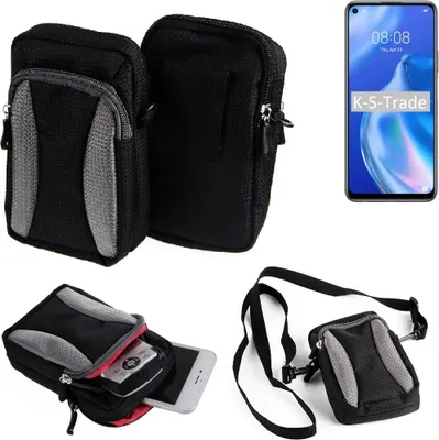 Produktbild von K-S-Trade Holster Schutz Hülle kompatibel mit Huawei P40 lite 5G Handy Hülle Gürteltasche Umhängetasche mit Zusatzfach schwarz