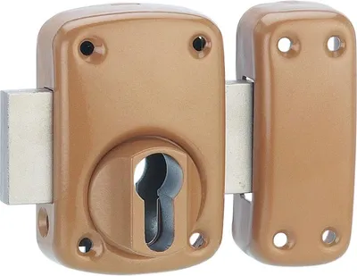 Image de Boitier de verrou en applique à cylindre pour porte d'entrée, bronze - SP