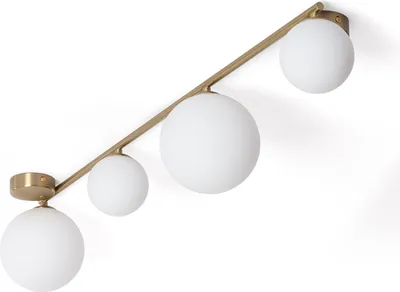 Produktbild von Deckenleuchte aus Metall und Glas Moonlight Brass 4 Spots Weiß
