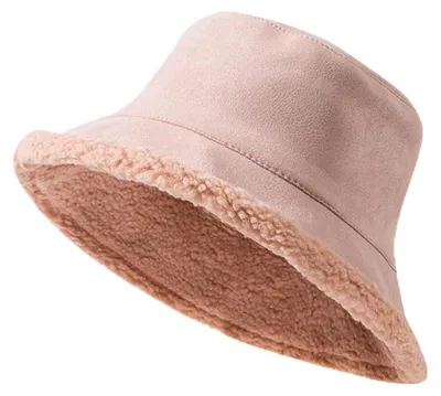 Immagine prodotto di Cappello da donna Fischerhut, reversibile, in velluto di pelle rosa, taglia 58 cm