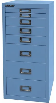 Produktbild von BISLEY MultiDrawer™ L298 Schubladenschrank blau 8 Schubladen 27,8 x 38,0 x 59,0 cm