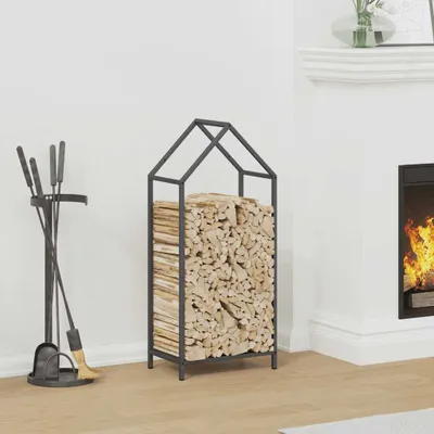 Produktbild von Brennholzregal Anthrazit 40x25x90 cm Kaltgewalzter Stahl, Kaminholzregale DesignMöbel