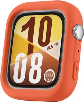 Imagen del producto de Funda de silicona protectora para Huawei Watch Fit 4, cobertura parcial, color naranja