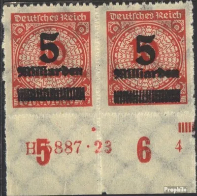Produktbild von Briefmarken Deutsches Reich 1923 Mi 334B HAN, Durchstich statt Zähnung (stets unperfekt) postfrisch Hochinflation