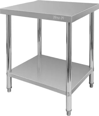 Zdjęcie produktu dla Kuchenny stół gastronomiczny ze stali nierdzewnej centralny z półką Mega-M X STANDARD 60x60x85 cm