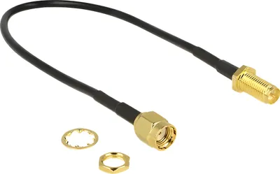 Zdjęcie produktu dla DeLOCK 88876, 0,2 m, RP-SMA, Czarny