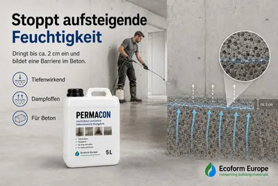 Produktbild von Permacon 1 Liter – 4 m² – Horizontalsperre gegen aufsteigende Feuchtigkeit – Beton und Mauerwerk dauerhaft abdichten