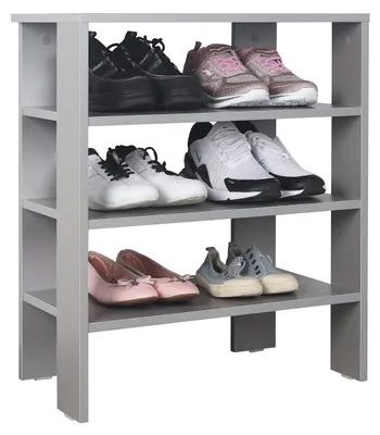 Image de Étagère à chaussures RICOO, modèle WM039-PL, étroite et gain de place. Meuble de rangement pour chaussures avec 3 niveaux