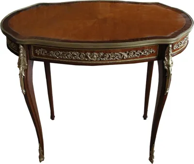 Produktbild von Casa Padrino Luxus Barock Beistelltisch Mahagoni Intarsien mit Messingapplikationen 90 x 53 x H77 cm