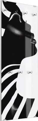 Produktbild von DEQORI Kleiderhaken aus Glas 50x125 cm 'Streifen der Seele' Wand Garderobe Paneel Haken
