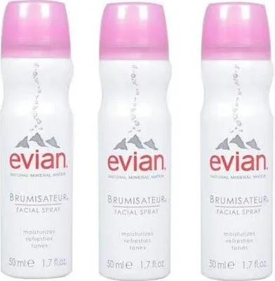 Produktbild von evian Gesichts-Erfrischungsspray, Make-up fixierend, feuchtigkeitsspendend, 50 ml, 3er Set