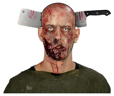 Produktbild von Blutiges Metzgerbeil als Halloween Haarreif, KI-generiertes Bild