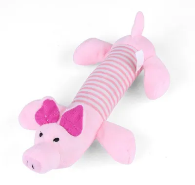 Produktbild von Quietschspielzeug Hund Plüsch Schwein Rosa für Welpen und kleine Hunde