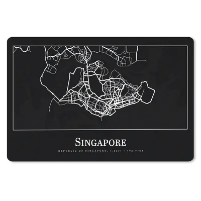 Produktbild von MuchoWow® Mauspad Mousepad Singapur - Karte - Stadtplan 27x18 cm - Mousepads - Maus Mat - Pad - Mausunterlage - Büroartikel - Desk Matten
