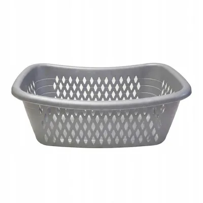 Produktbild von Wäschekorb aus Kunststoff, durchbrochen, Obst, Universal, Grau, 30 l
