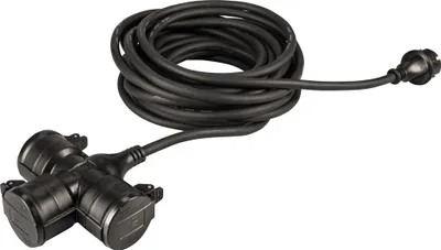 Produktbild von Meister Schutzkontakt-Verlängerung mit Dreifachkupplung 10 m Kabel IP44 Außenbereich schwarz
