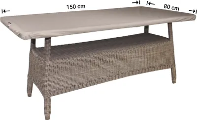 Produktbild von Raffles Covers Abdeckhaube für Tischplatten 150 x 80 cm | Atmungsaktiv | Wasserdicht | UV-beständig | Doppelnähte | Elastischer Kordelzug