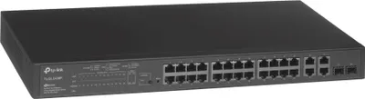 Obrázek produktu pro TP-Link Omada SL2428P, Řízený, L2, Fast Ethernet (10/100), Podpora napájení po Ethernetu (PoE), Instalace do racku, 1U