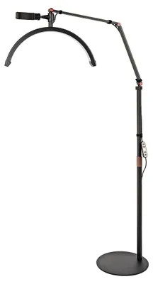 Produktbild von Halbmond Beauty Light LED Kosmetiklicht dimmbar 360° drehbar Telefonhalter Stativ